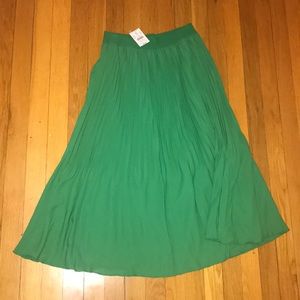J Crew Factory Elastic waist pleated midi